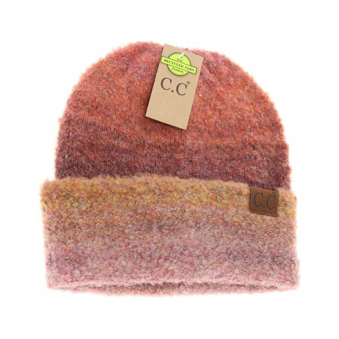 C.C Multi-Colored Slouchy Mohair Cuffed Beanie