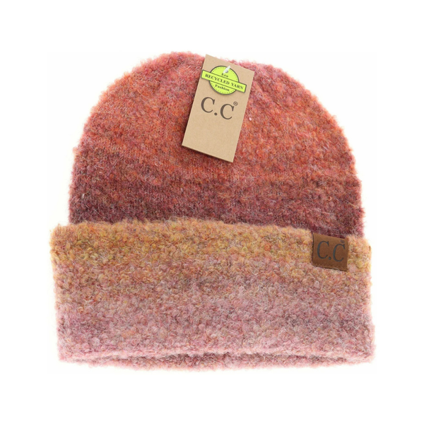 C.C Multi-Colored Slouchy Mohair Cuffed Beanie