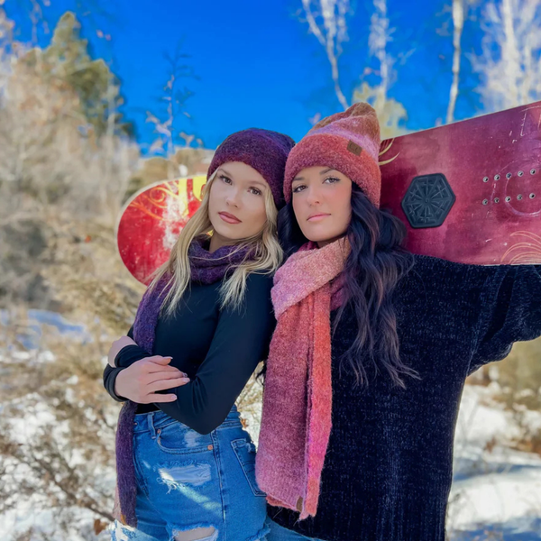 C.C Multi-Colored Slouchy Mohair Cuffed Beanie