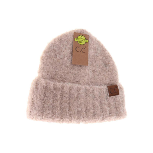 C.C Mixed Tone Boucle Cuff Beanie