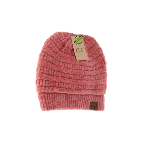 C.C Fuzzy Lined Mixed Soft Yarn Beanie