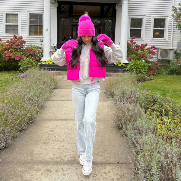 C.C Plush Chenille Pom Beanie