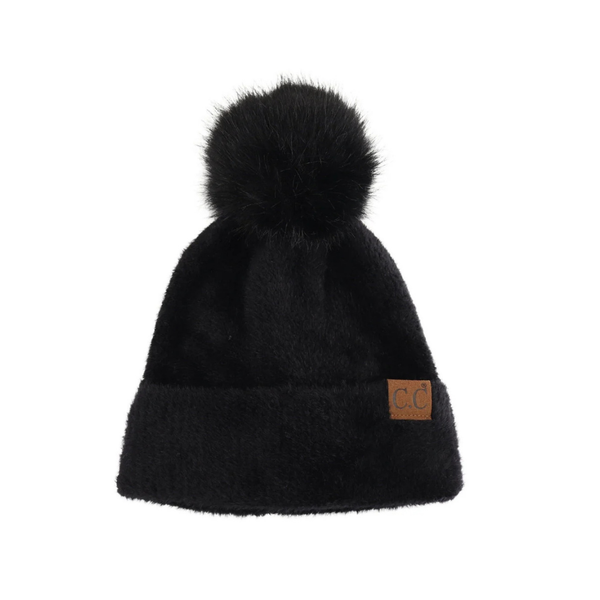 C.C Plush Chenille Pom Beanie