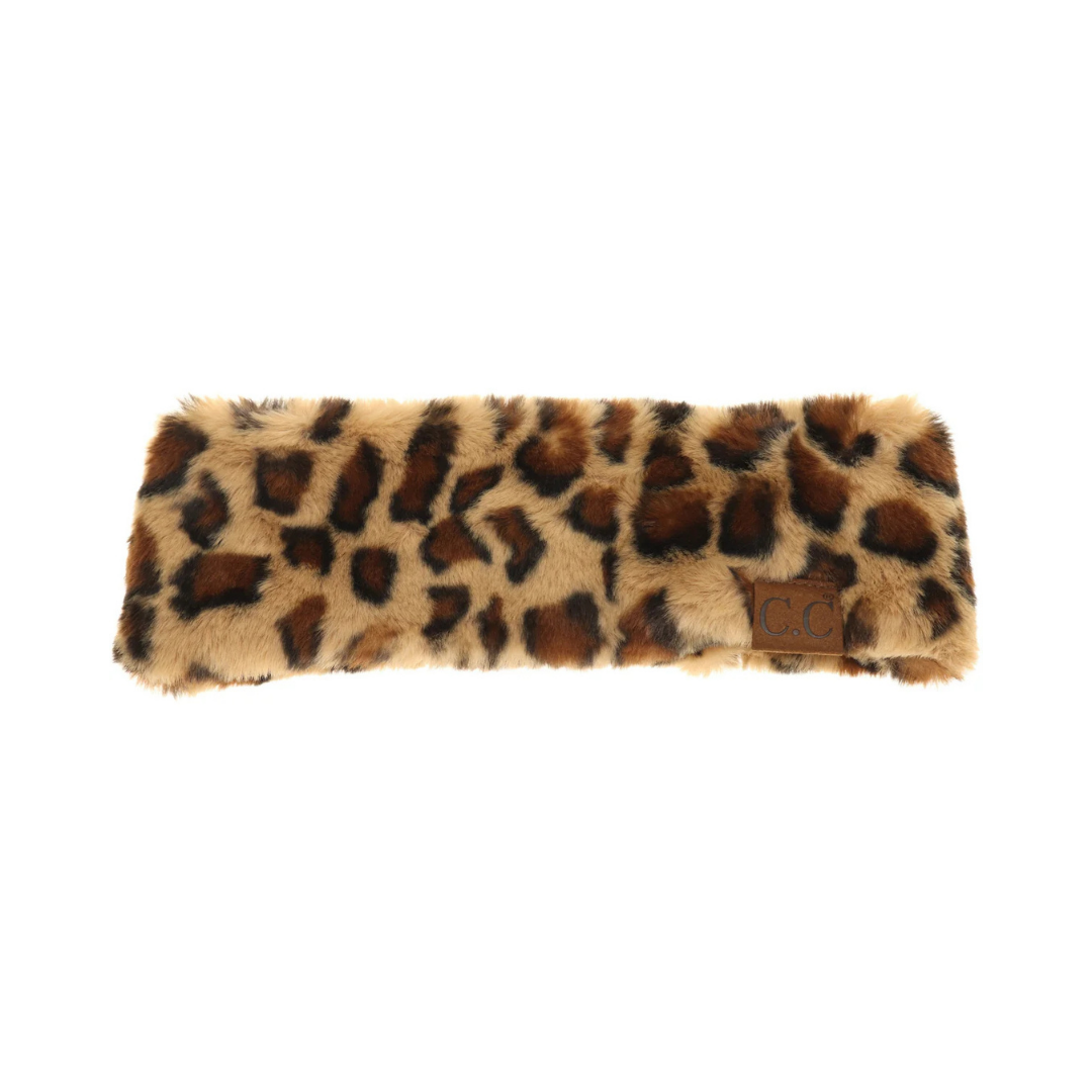 C.C Leopard Faux Fur Headwrap
