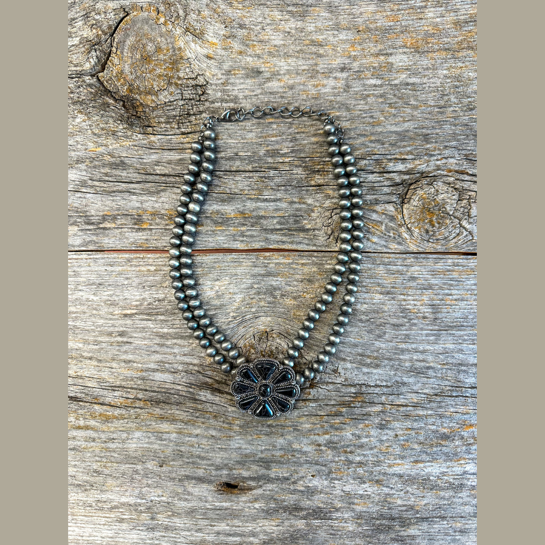 Double Strand Flower Necklace