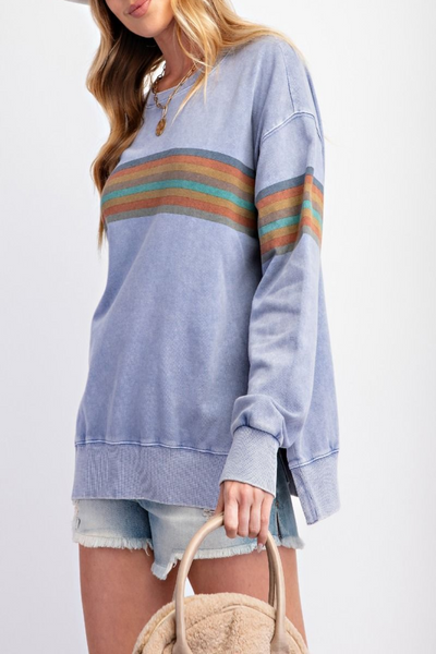 Retrograde Mineral Wash Terry Knit Pullover