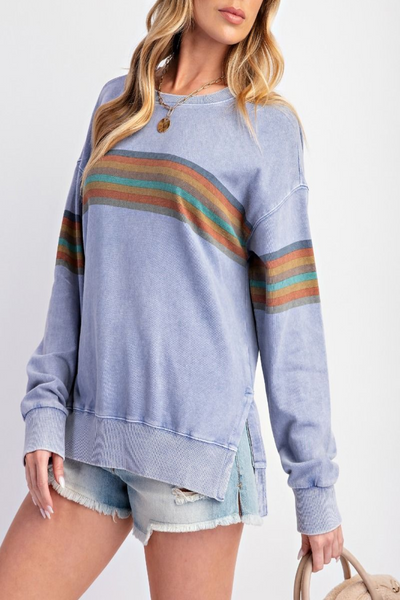 Retrograde Mineral Wash Terry Knit Pullover