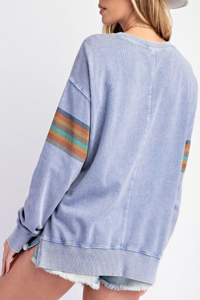 Retrograde Mineral Wash Terry Knit Pullover