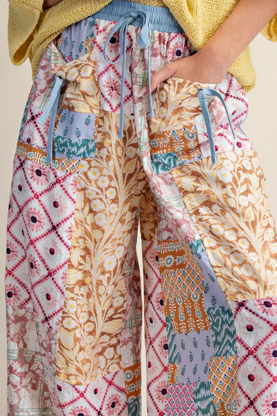 Riptide Patchwork Print Wide Leg Pant