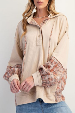 Sparks Plaid Mix Pullover Hoodie