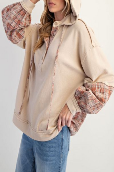 Sparks Plaid Mix Pullover Hoodie