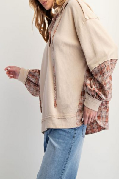 Sparks Plaid Mix Pullover Hoodie