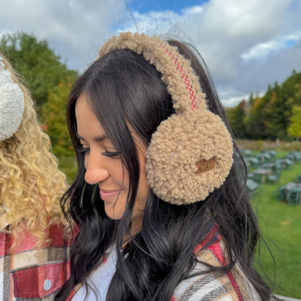 C.C Embroidered Sherpa Earmuff