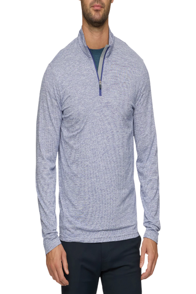 Journey Johnston Spacedye Striped 1/4 Zip Performance Mock Neck