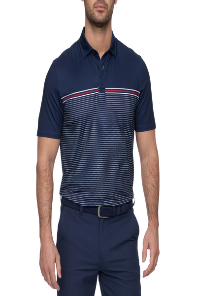 Lynbrook Blocked Stripe Performance Polo