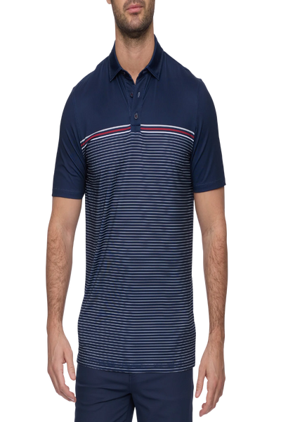 Lynbrook Blocked Stripe Performance Polo