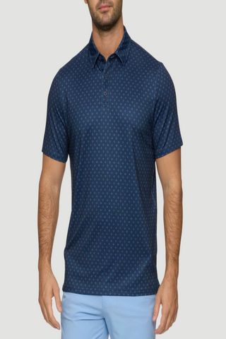 Sienna Simple Leaf Print Performance Polo