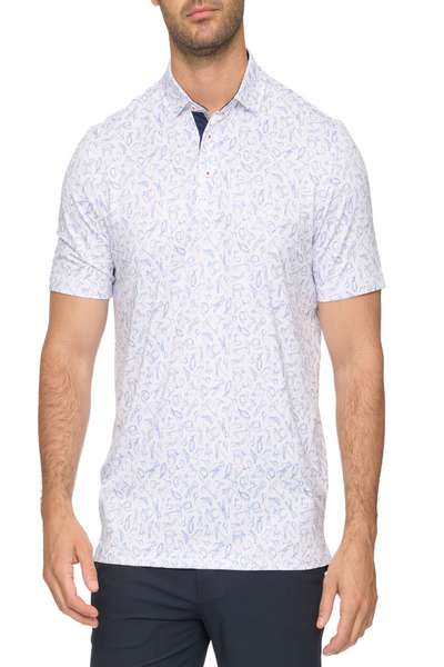 Linton Golf Scene Print Performance Polo