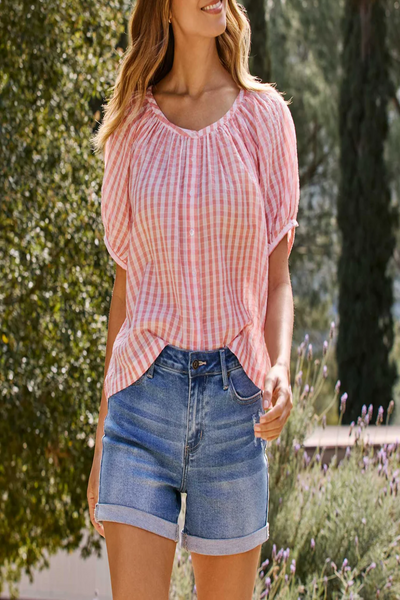 Carolina Pucker Peasant Blouse