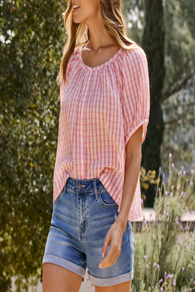 Carolina Pucker Peasant Blouse