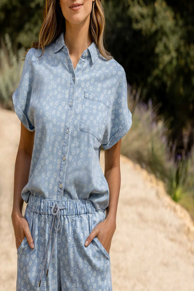 Siena Bleach Print Dolman Shirt