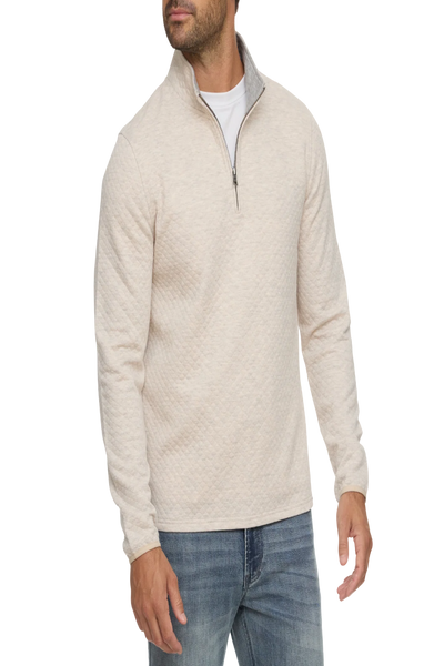 Bradner Super Soft Quilted 1/4 Zip Mock Neck