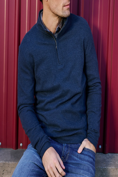 Hero Solid Twill 1/4 Zip Mock Neck