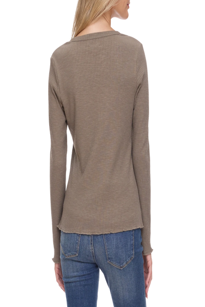 Arcadia LS Studded Rib Knit Top
