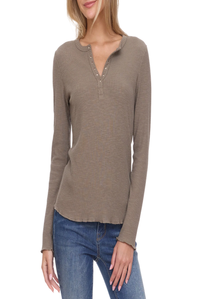 Arcadia LS Studded Rib Knit Top