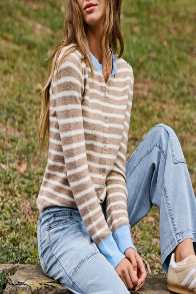 Marietta Contrast Stripe Cardigan