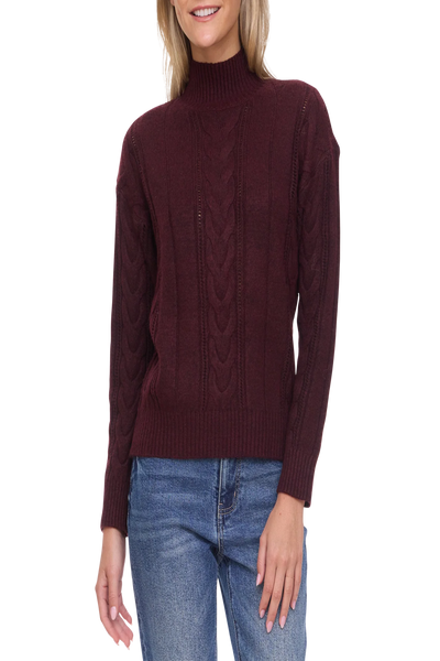 Opal Cable Turtleneck Sweater