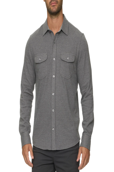 Hero Solid Twill Knit Flannel Shirt