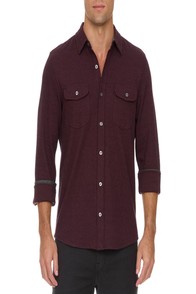 Hero Solid Twill Knit Flannel Shirt
