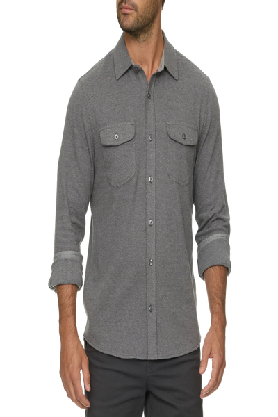 Hero Solid Twill Knit Flannel Shirt