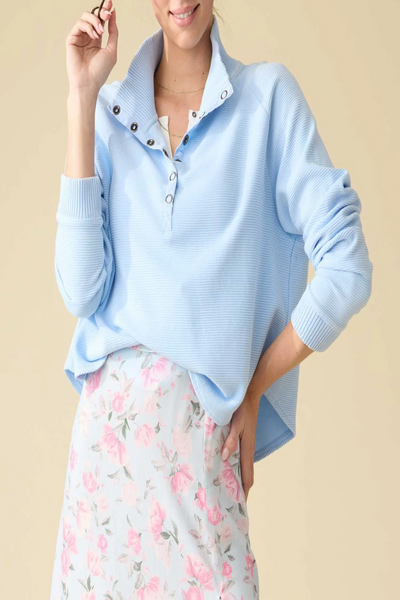 Adriana Snap Front Washed Pullover