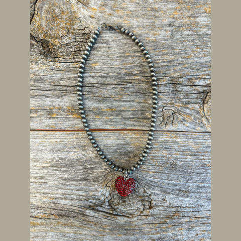 Rhinestone Bubble Heart necklace