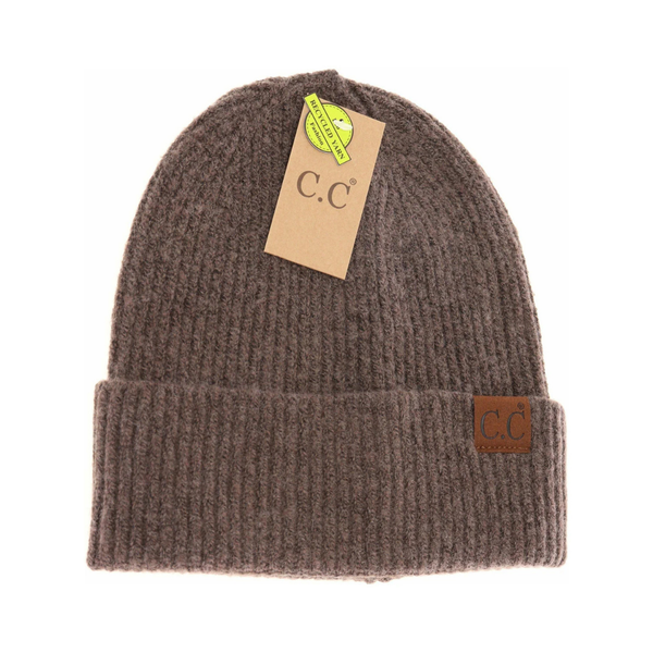 C.C Unisex Soft Ribbed Cuff Beanie