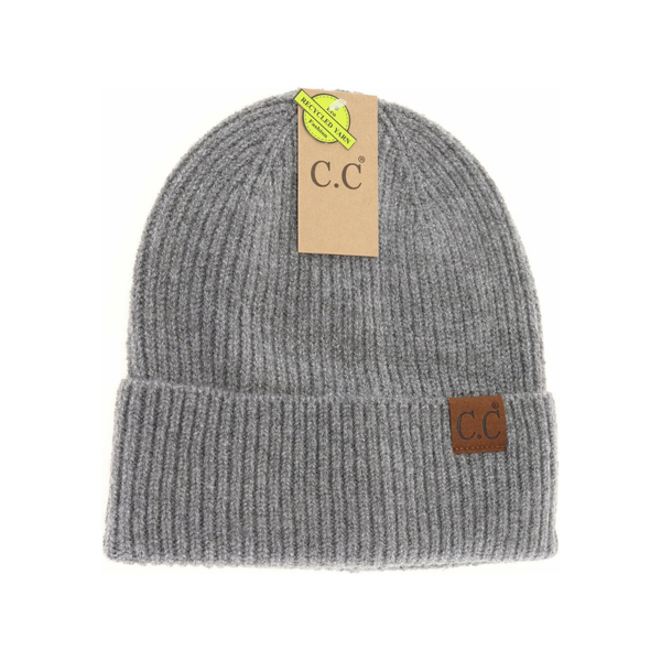 C.C Unisex Soft Ribbed Cuff Beanie
