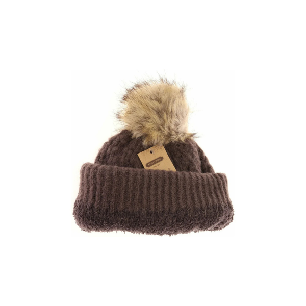 C.C Smocking Stitch Pattern Pom Beanie