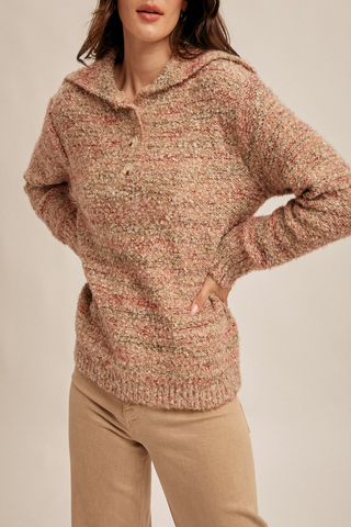 Mind Reader Fuzzy Wide Collar Sweater