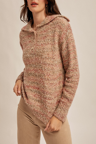 Mind Reader Fuzzy Wide Collar Sweater