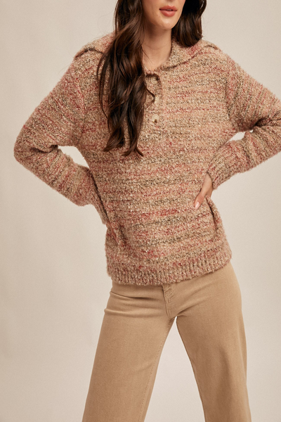 Mind Reader Fuzzy Wide Collar Sweater