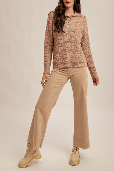 Mind Reader Fuzzy Wide Collar Sweater
