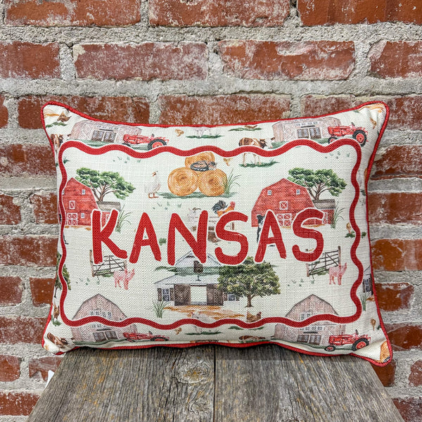 Kansas Farm Pattern Pillow