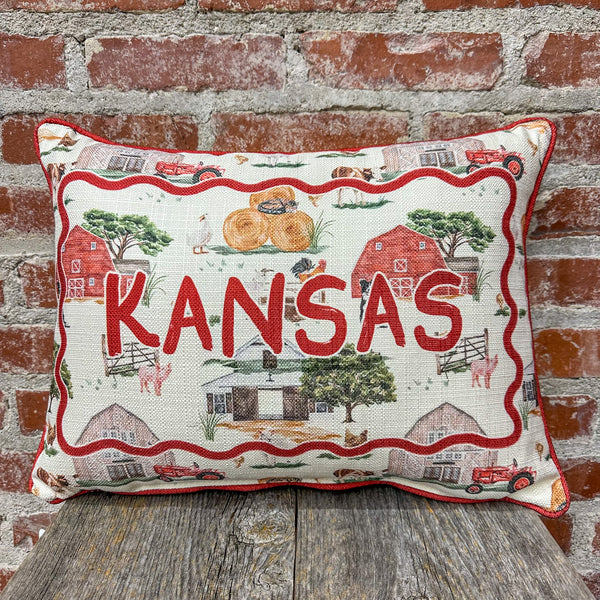 Kansas Farm Pattern Pillow