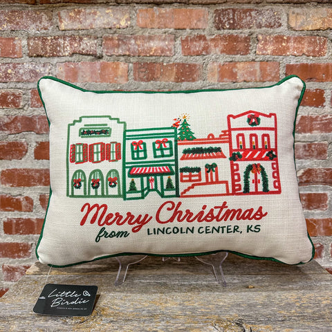 Main Street Hometown Christmas Lumbar Pillow