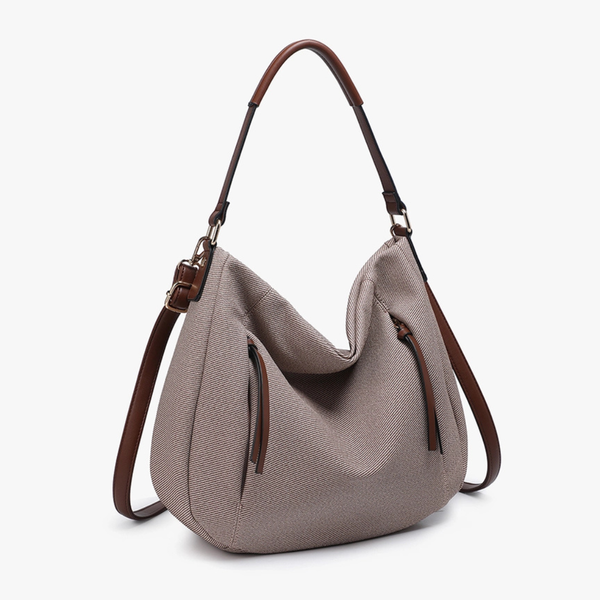 Hailey Faux Canvas Hobo