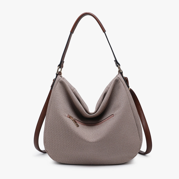 Hailey Faux Canvas Hobo