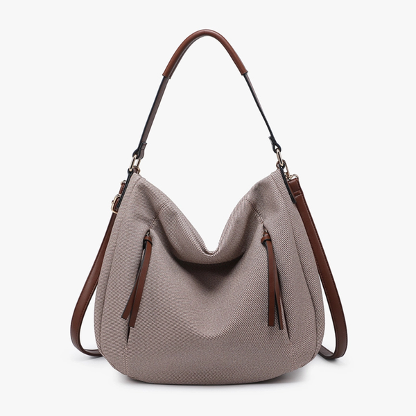 Hailey Faux Canvas Hobo