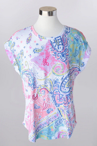 Float Paisley Print Knit Top